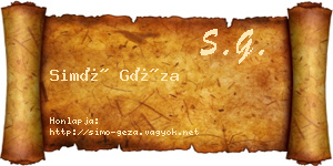 Simó Géza névjegykártya